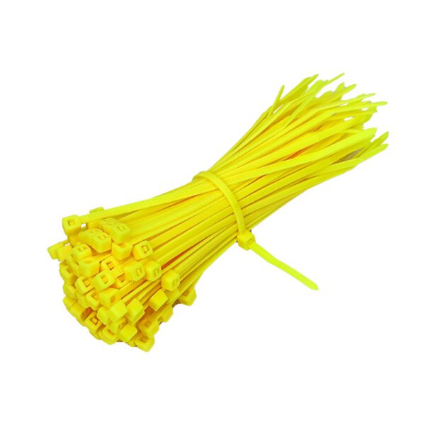 Cable ties virgin nylon 6/6 YELLOW 300mm x 4.8mm (standard NON releasable) Zero halogen +low smoke and fume.