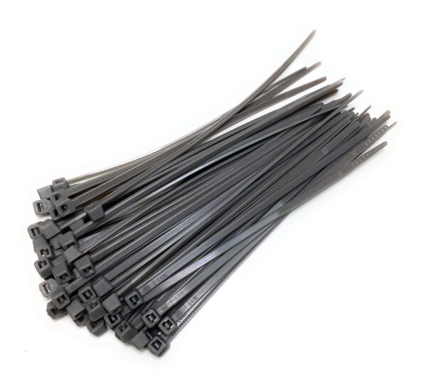 Cable ties virgin nylon 6/6 SILVER 370mm x 4.8mm (standard NON releasable) Zero halogen +low smoke and fume.
